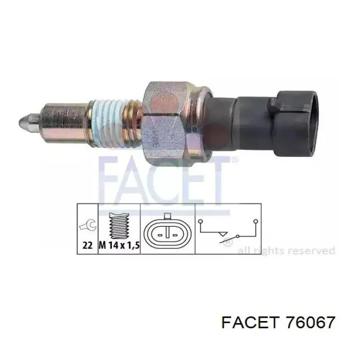 Sensor de ativação das luzes de marcha à ré Facet 76067 preço, a partir de 12,40 USD