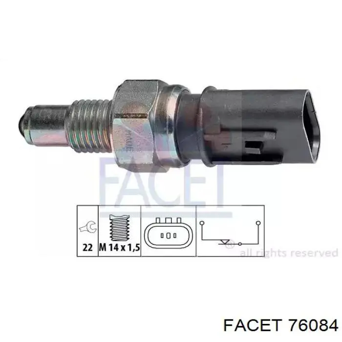 Sensor de ativação das luzes de marcha à ré Facet 76084 preço, a partir de 13,81 USD