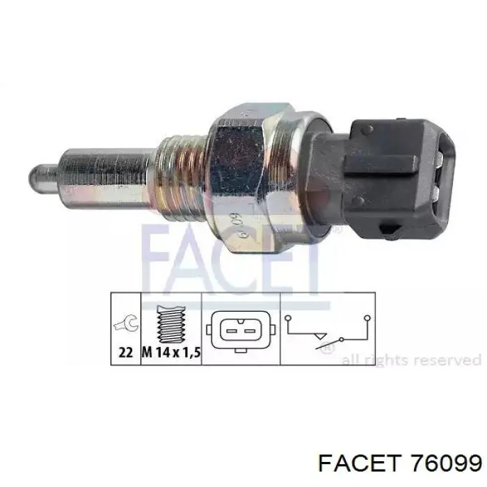 Sensor de ativação das luzes de marcha à ré Facet 76099 preço, a partir de 8,68 USD