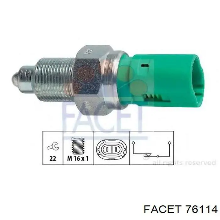 Sensor de ativação das luzes de marcha à ré Facet 76114 preço, a partir de 11,53 USD