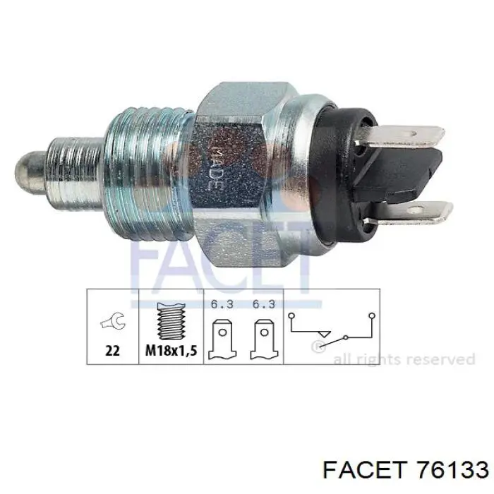Sensor de ativação das luzes de marcha à ré Facet 76133 preço, a partir de 16,47 USD