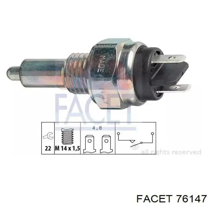 Compre 76147 Facet Sensor de ativação das luzes de marcha à ré