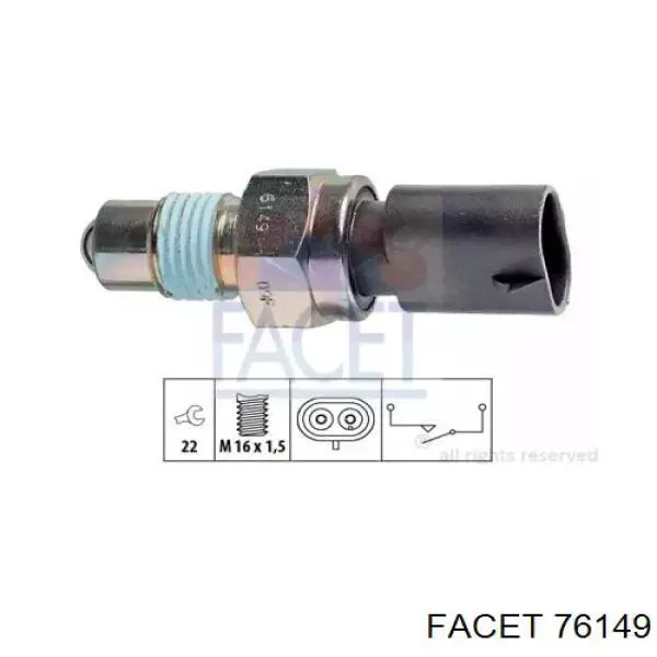 Sensor de ativação das luzes de marcha à ré Facet 76149 preço, a partir de 11,07 USD