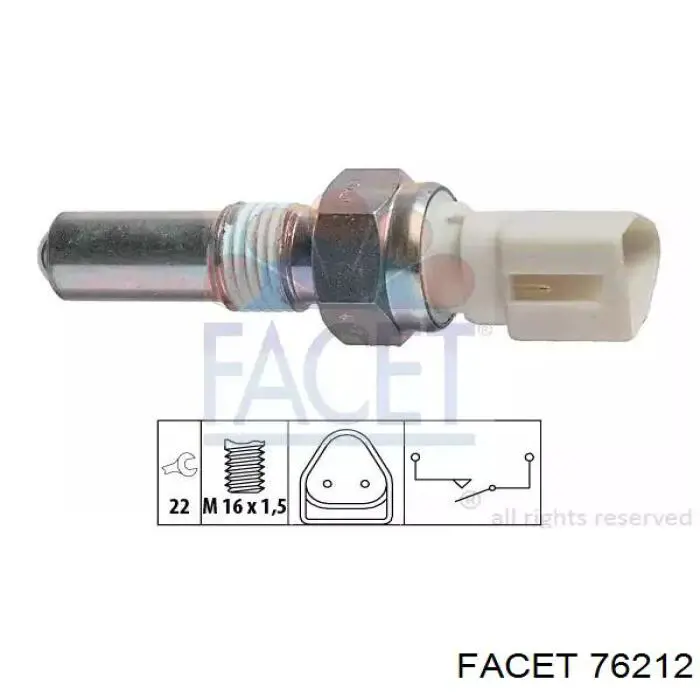Sensor de ativação das luzes de marcha à ré Facet 76212 preço, a partir de 12,09 USD
