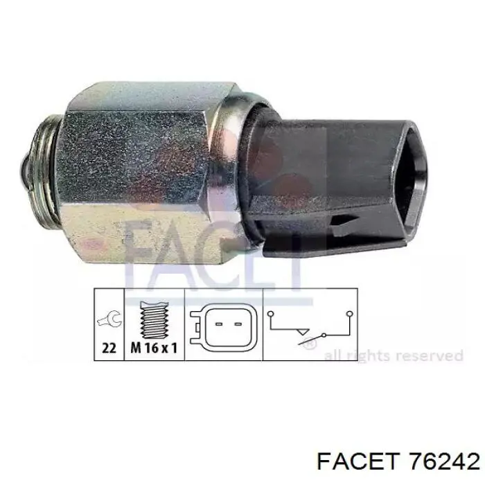 Sensor de ativação das luzes de marcha à ré Facet 76242 preço, a partir de 11,21 USD