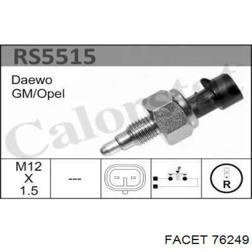Compre 76249 Facet Sensor de ativação das luzes de marcha à ré