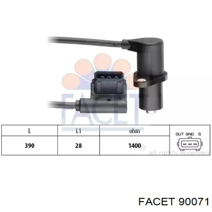 Sensor de posição da árvore distribuidora Facet 90071 preço, a partir de 38,54 USD