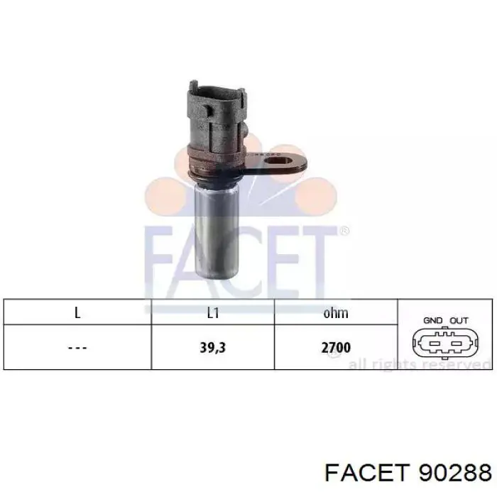 Sensor de posição (de revoluções) de cambota Facet 90288 preço, a partir de 21,56 USD