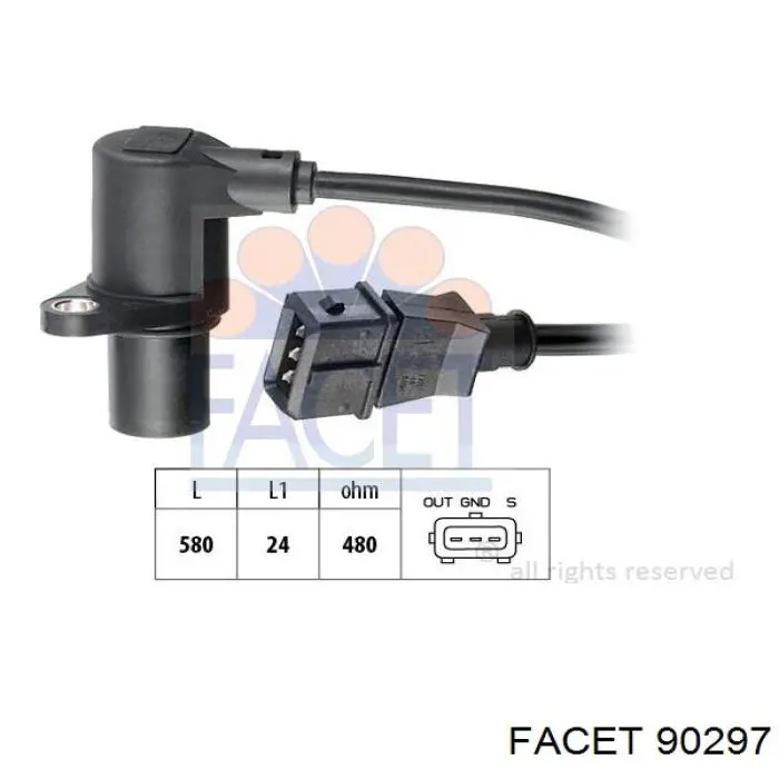 Sensor de posição (de revoluções) de cambota Facet 90297 preço, a partir de 31,81 USD