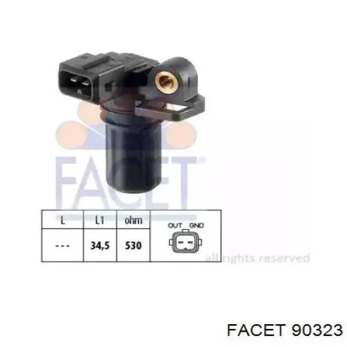 Sensor de posição (de revoluções) de cambota Facet 90323 preço, a partir de 20,89 USD
