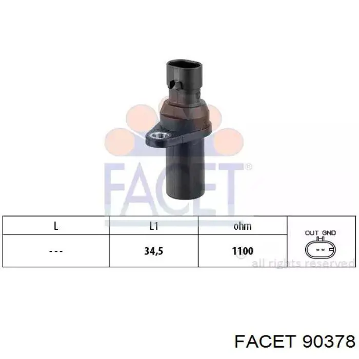 Sensor de posição (de revoluções) de cambota Facet 90378 preço, a partir de 22,25 USD