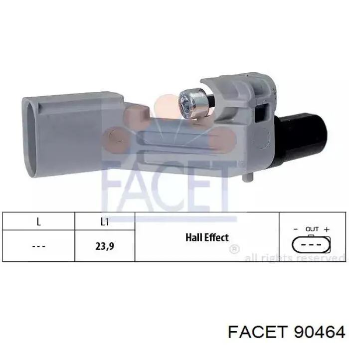 Sensor de posição (de revoluções) de cambota Facet 90464 preço, a partir de 24,69 USD
