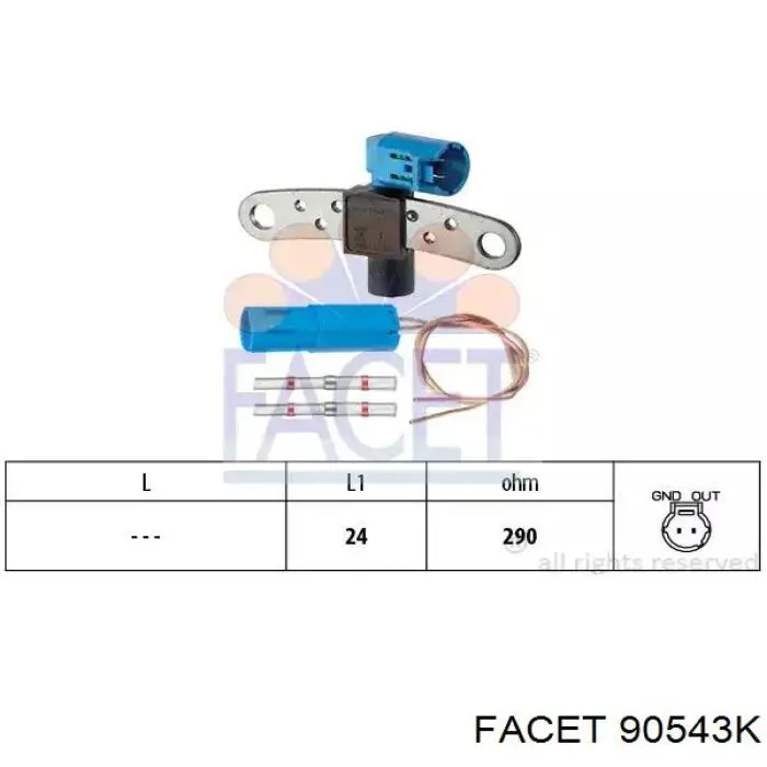 Sensor de posição (de revoluções) de cambota Facet 90543K preço, a partir de 28,72 USD