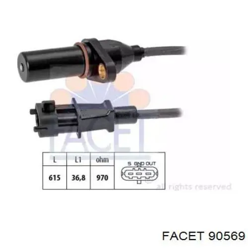 Sensor de posição (de revoluções) de cambota Facet 90569 preço, a partir de 25,03 USD