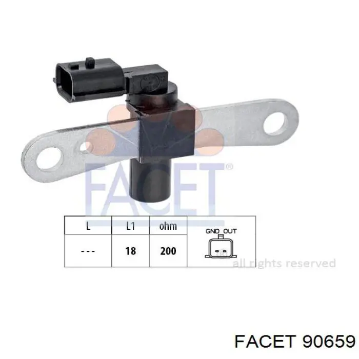 Sensor de posição (de revoluções) de cambota Facet 90659 preço, a partir de 30,87 USD