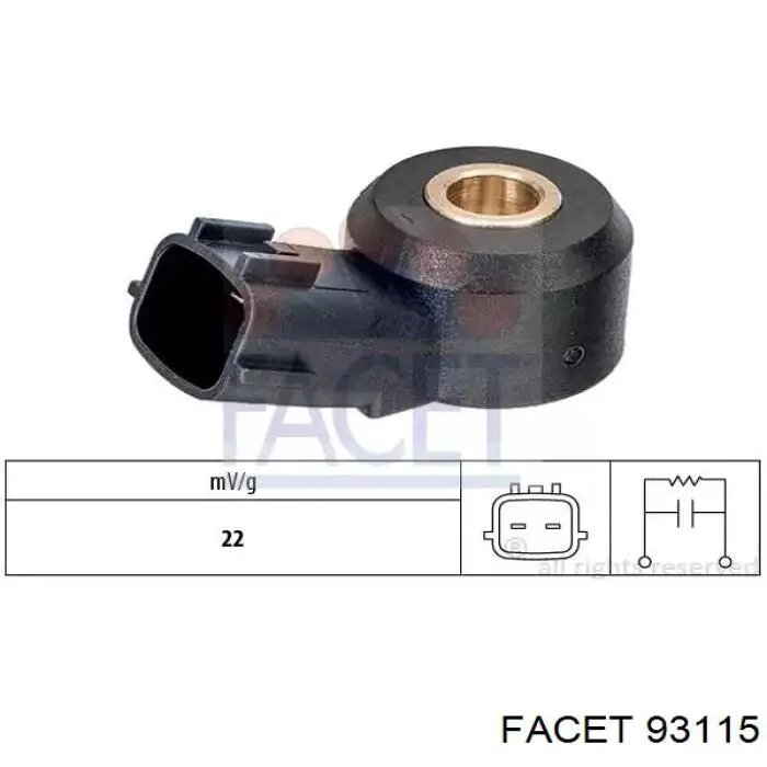 Sensor de detonação Facet 93115 preço, a partir de 31,69 USD