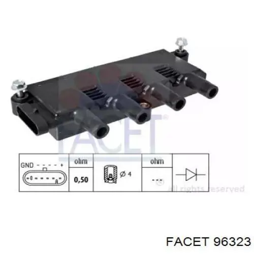 Bobina de ignição Facet 96323 preço, a partir de 61,36 USD