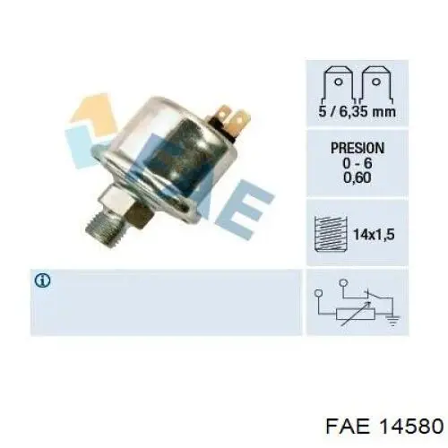 Compre 14580 FAE Sensor de pressão de óleo