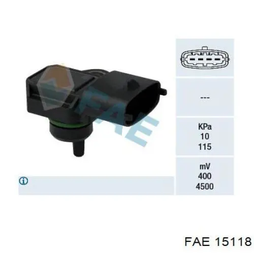 Compre 15118 FAE Sensor de pressão no coletor de admissão, MAP