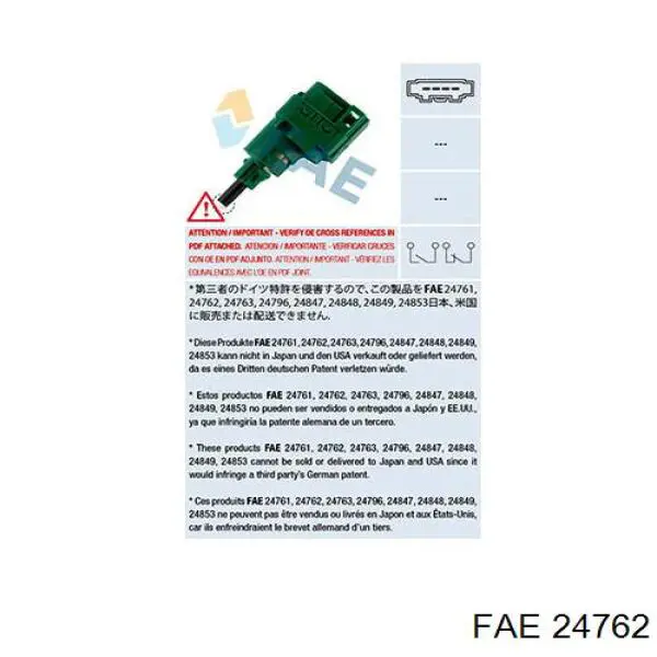 Compre 24762 FAE Sensor de ativação do sinal de parada