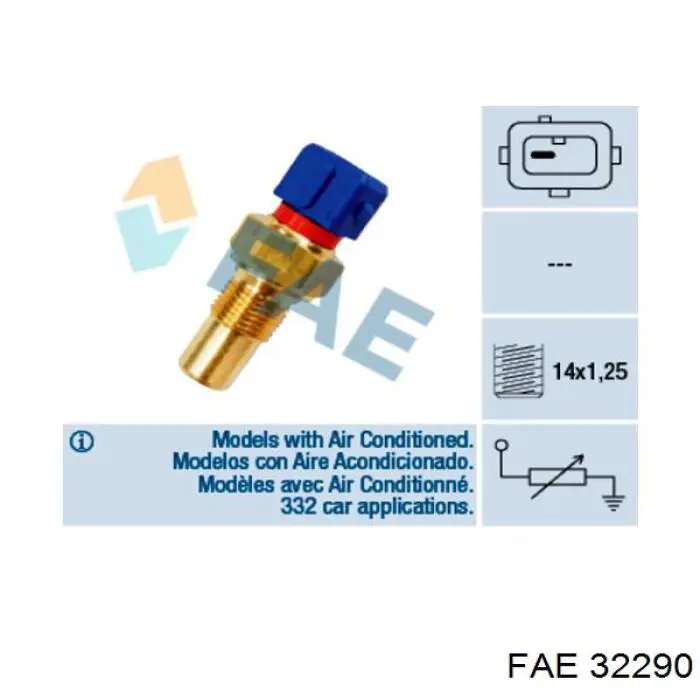 Sensor de temperatura do fluido de esfriamento FAE 32290 preço, a partir de 9,83 USD