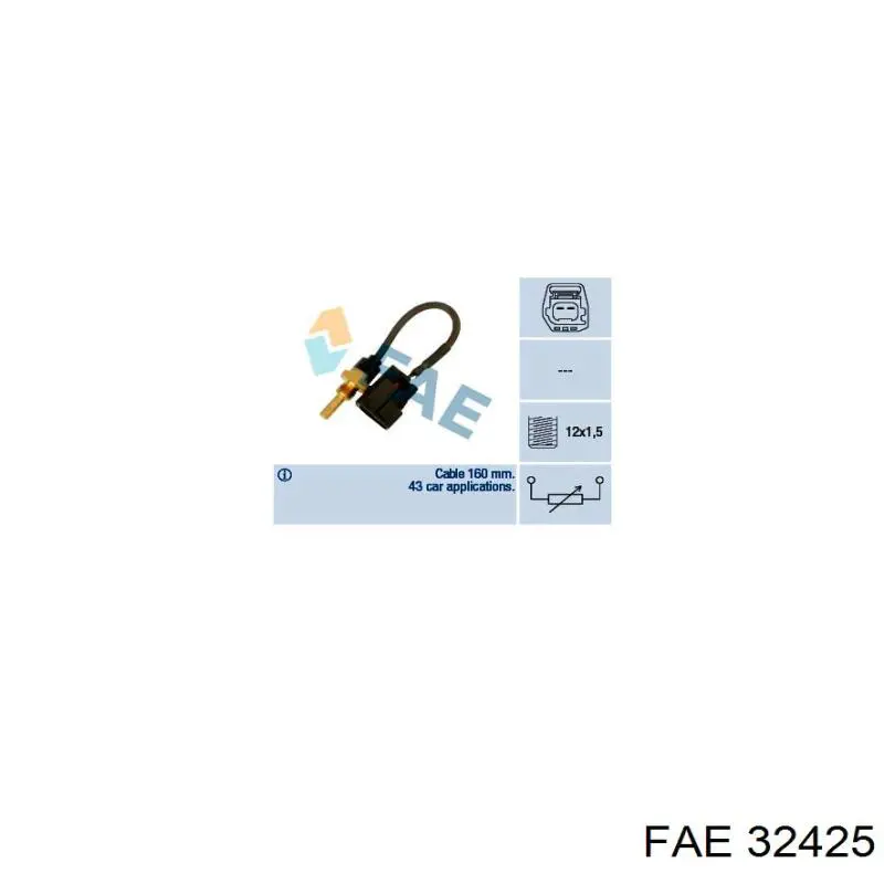 Sensor de temperatura do fluido de esfriamento FAE 32425 preço, a partir de 25,89 USD