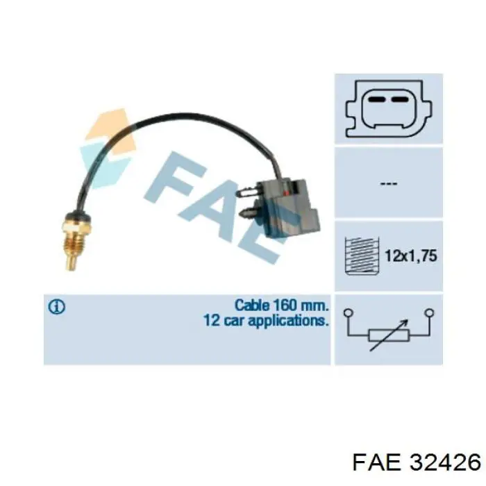 Sensor de temperatura do fluido de esfriamento FAE 32426 preço, a partir de 19,62 USD