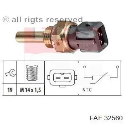 Compre 32560 FAE Sensor de temperatura do fluido de esfriamento
