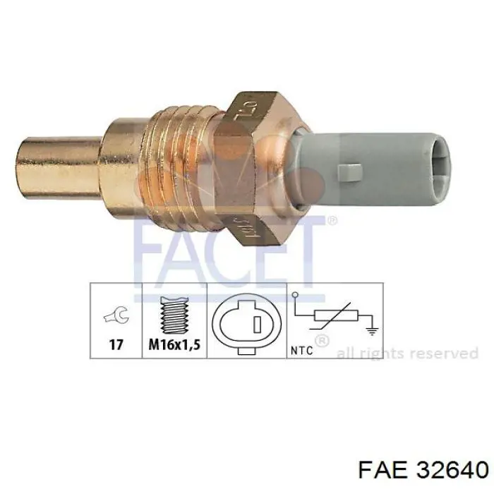 Sensor de temperatura do fluido de esfriamento FAE 32640 preço, a partir de 9,41 USD