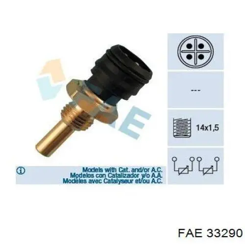 Sensor de temperatura do fluido de esfriamento FAE 33290 preço, a partir de 16,53 USD