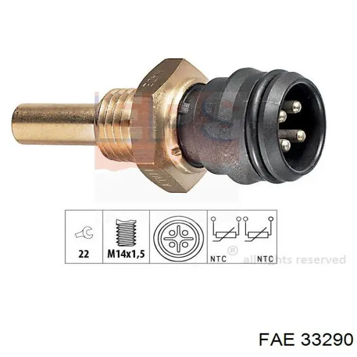 Compre 33290 FAE Sensor de temperatura do fluido de esfriamento