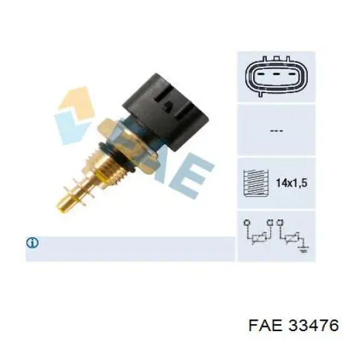 Sensor de temperatura do fluido de esfriamento FAE 33476 preço, a partir de 16,54 USD