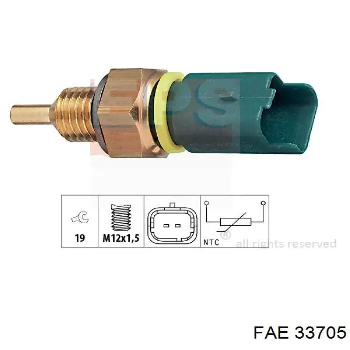 Compre 33705 FAE Sensor de temperatura do fluido de esfriamento