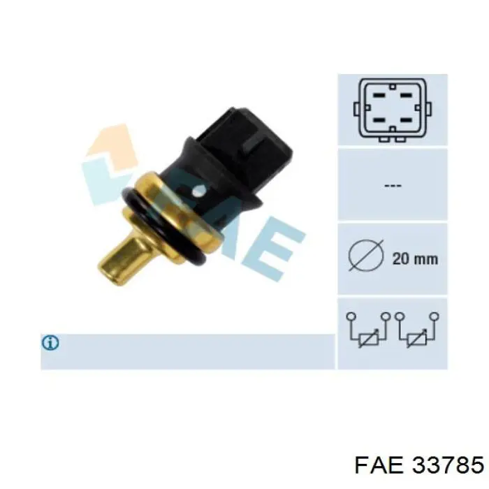 Sensor de temperatura do fluido de esfriamento FAE 33785 preço, a partir de 15,78 USD