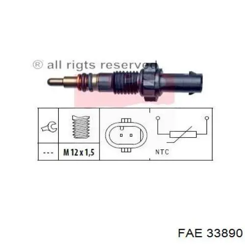 Compre 33890 FAE Sensor de temperatura do fluido de esfriamento
