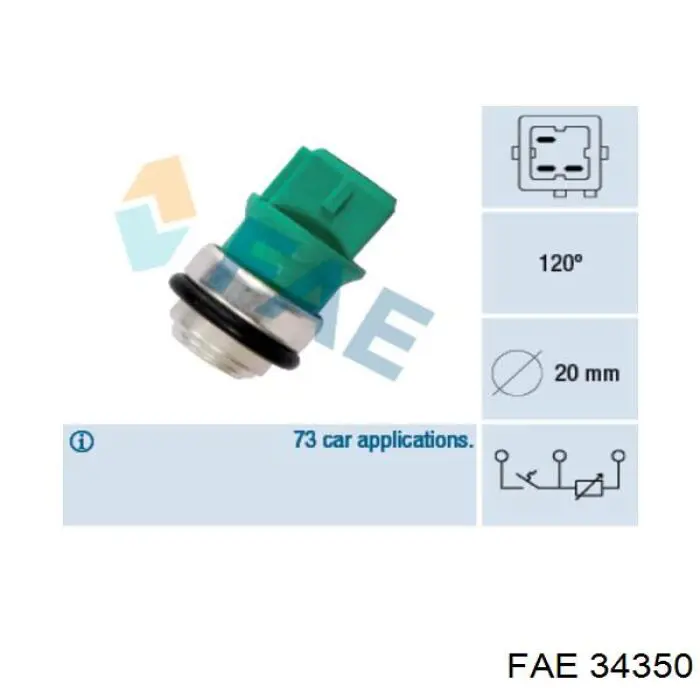 Compre 34350 FAE Sensor de temperatura do fluido de esfriamento