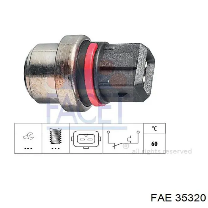 Sensor de temperatura do fluido de esfriamento FAE 35320 preço, a partir de 7,98 USD