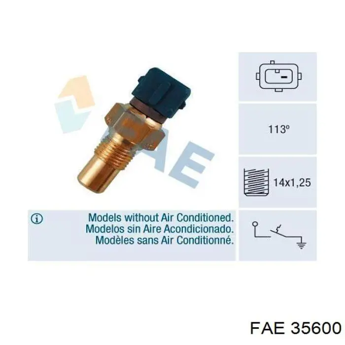 Sensor de temperatura do fluido de esfriamento 35600 FAE