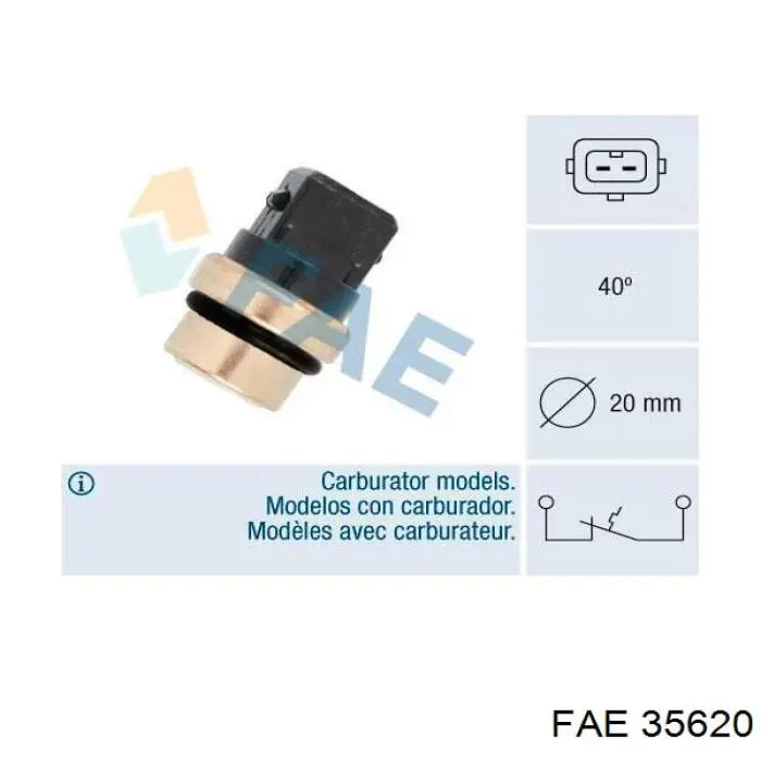 Compre 35620 FAE Sensor de temperatura do fluido de esfriamento