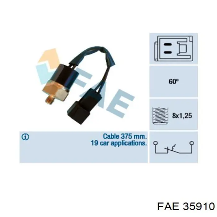 Sensor de temperatura do fluido de esfriamento FAE 35910 preço, a partir de 11,55 USD
