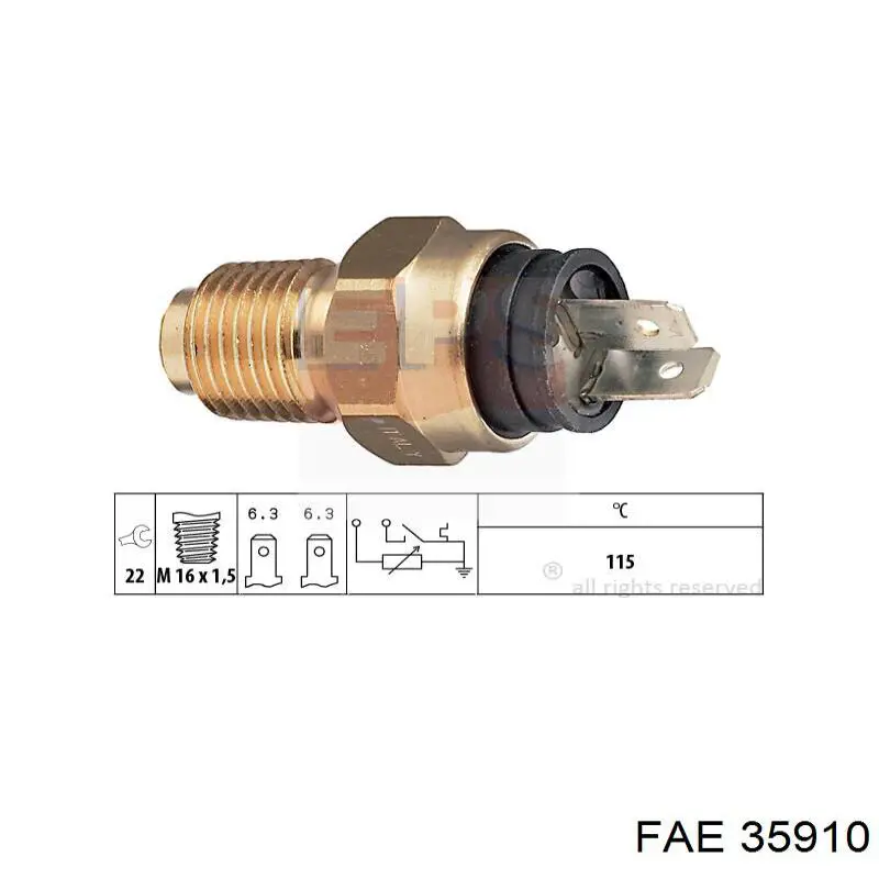 Sensor de temperatura do fluido de esfriamento 35910 FAE