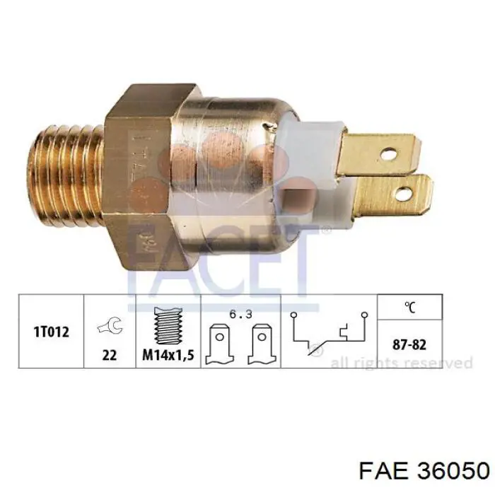 Sensor de temperatura do fluido de esfriamento (de ativação de ventilador do radiador) FAE 36050 preço, a partir de 18,74 USD