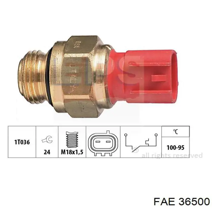 Sensor de temperatura do fluido de esfriamento (de ativação de ventilador do radiador) FAE 36500 preço, a partir de 24,47 USD