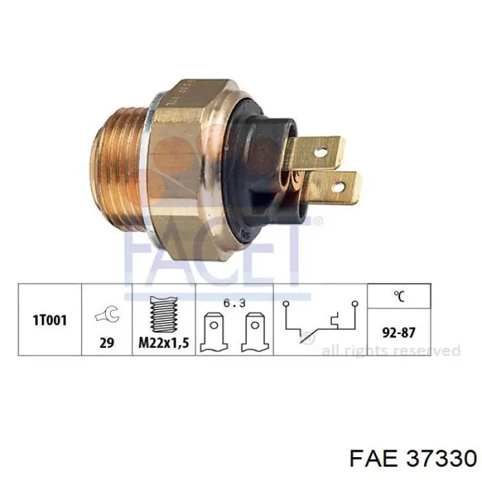 Sensor de temperatura do fluido de esfriamento (de ativação de ventilador do radiador) FAE 37330 preço, a partir de 15,42 USD