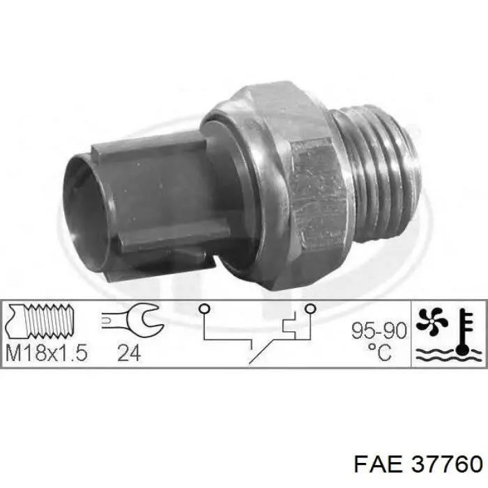 Compre 37760 FAE Sensor de temperatura do fluido de esfriamento (de ativação de ventilador do radiador)