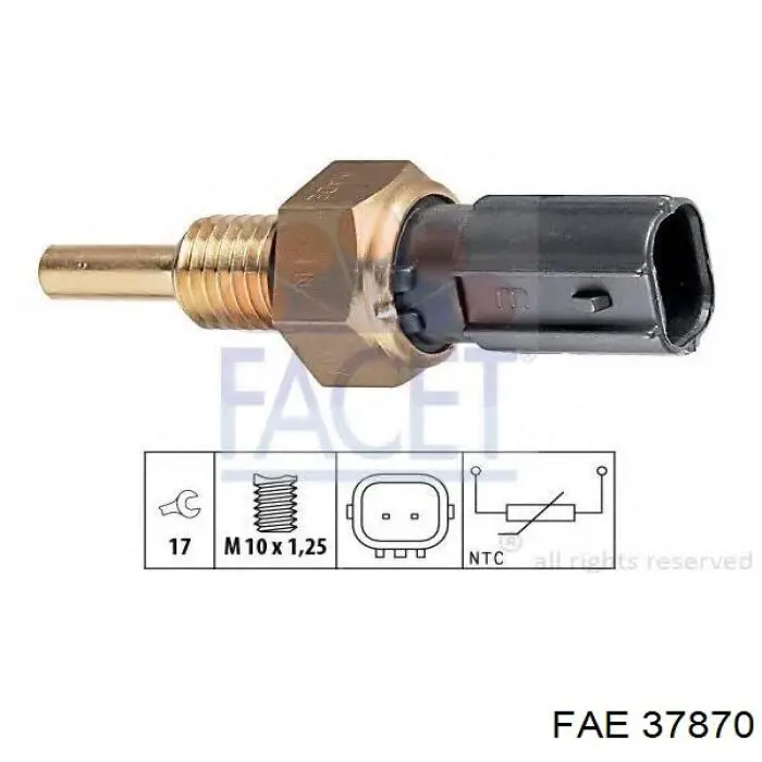 Sensor de temperatura do fluido de esfriamento (de ativação de ventilador do radiador) FAE 37870 preço, a partir de 34,60 USD
