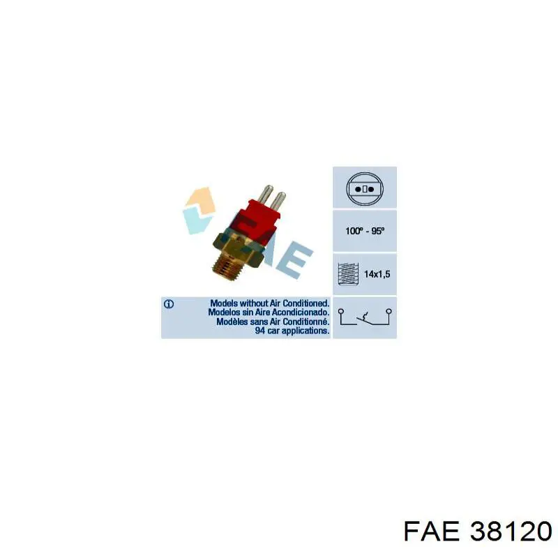 Compre 38120 FAE Sensor de temperatura do fluido de esfriamento (de ativação de ventilador do radiador)