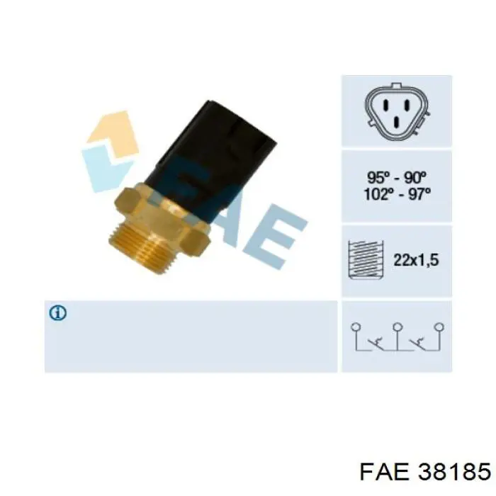 Sensor de temperatura do fluido de esfriamento (de ativação de ventilador do radiador) FAE 38185 preço, a partir de 7,64 USD