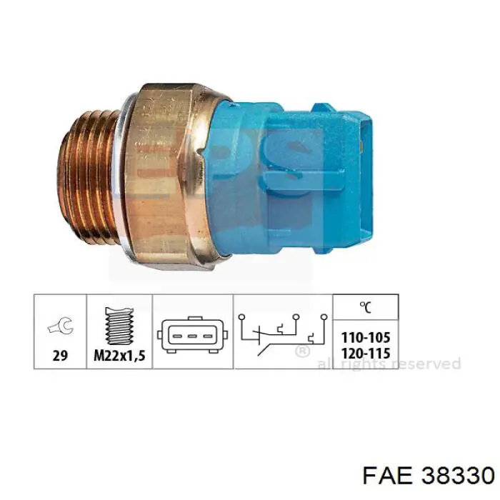 Compre 38330 FAE Sensor de temperatura do fluido de esfriamento (de ativação de ventilador do radiador)
