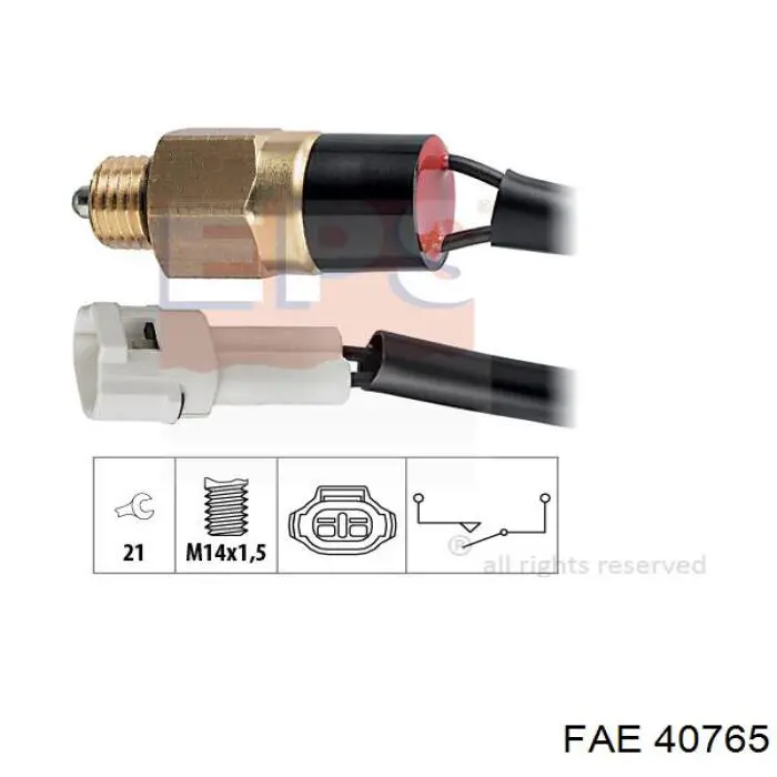 Sensor de ativação das luzes de marcha à ré FAE 40765 preço, a partir de 14,30 USD